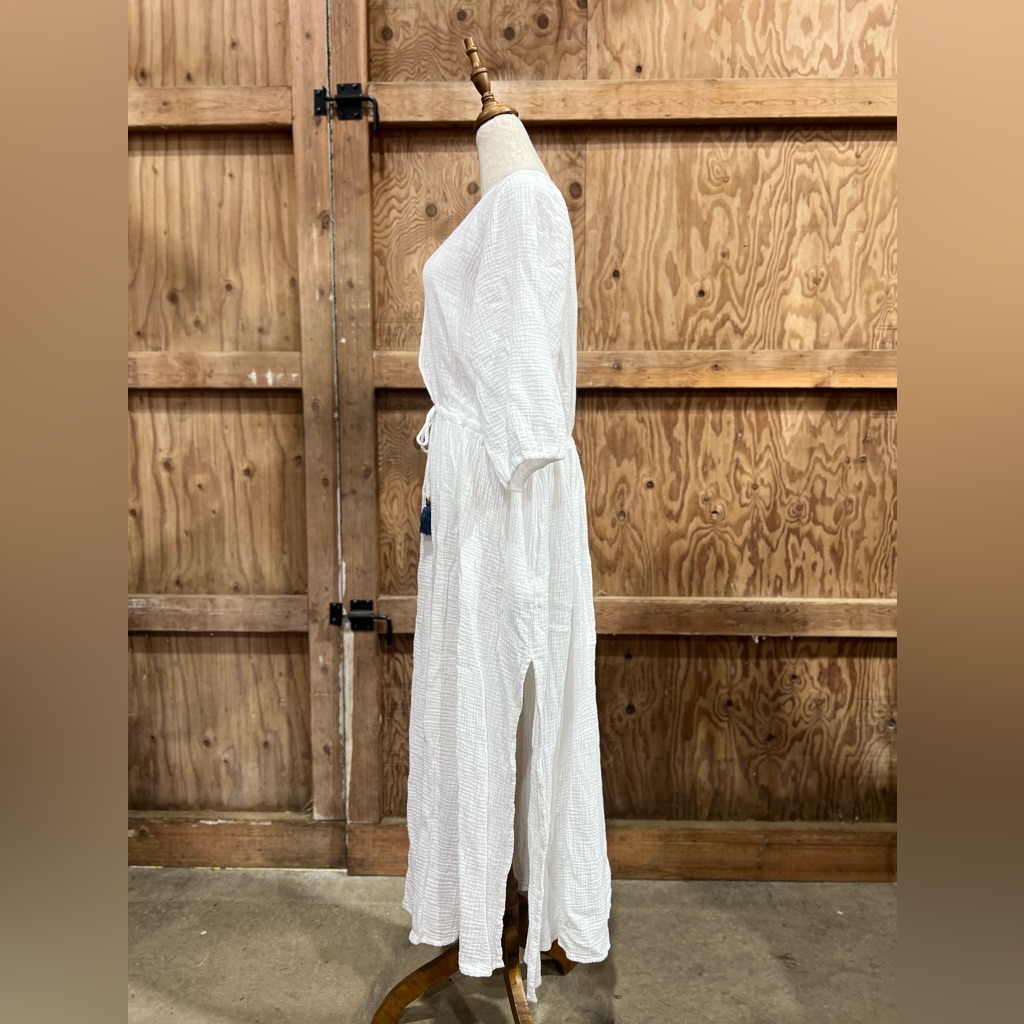 Bird & Knoll Alejandra Maxi Dress Gauzy Resortwear Vacation Lougewear Size Large — image 3 of 8
